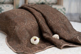 OMVAI Paisley Beauty Crepe Stole - Nude Browns