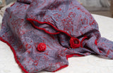 OMVAI Vinage Paisley Beauty Chiffon Stole - Purple
