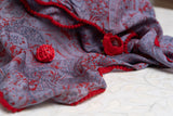 OMVAI Vinage Paisley Beauty Chiffon Stole - Purple