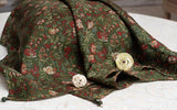 OMVAI Victorian Flower Print Silk Stole -  Emerald Green