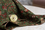 OMVAI Victorian Flower Print Silk Stole -  Emerald Green