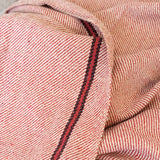 OMVAI Lehar Border Cotton Woven Throw Blanket / Comforter - Red