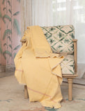 OMVAI Diamond Weave with Border Cotton Woven Throw Blanket / Comforter - Lemon yellow