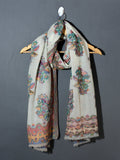 TAQDEES the Moonlight White Kani Woven Shawl - Unisex