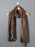 MAHBEER the Mesmerizing black Kani Woven Shawl - Unisex