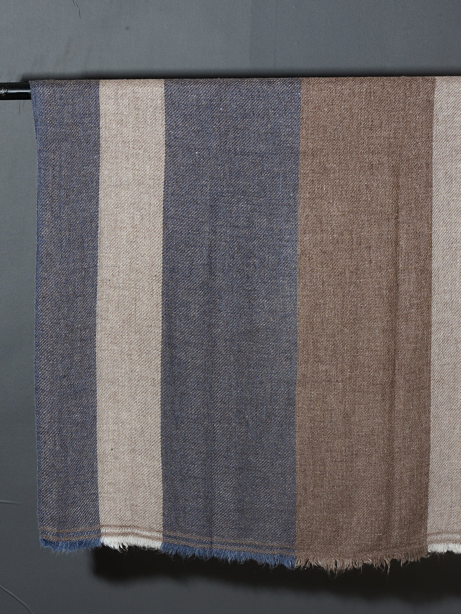 Striped Patterned Super Soft Woolen Muffler - Multi Dark Tones