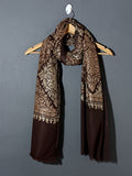 PAAWAK Elegant Teak Brown  Embroidered Shawl - Unisex