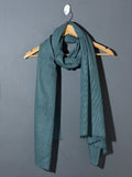 Kashmiri Royal Checks Patterned Pashmina Stole - Light Teal