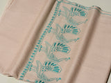 MAYURA, the Peacock Magnificent Hand Embroidered Stole -Pearl Teal
