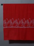 MAYURA, the Peacock Magnificent Hand Embroidered Stole - Cherry Red