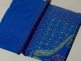 ORNAMENTAL PAISLEY The Magnificent Hand Embroidered Stole - Blissful Blue