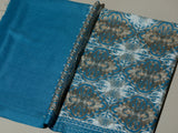 QUADIR Elegant Ocean Blue Embroidered Shawl - Unisex