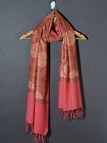 REYHANA Elegant Peachy Pink Embroidered Shawl - Unisex