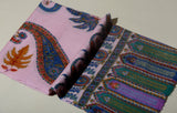 PAISLEY FLORAL Exquisite Kalamkari Kani Stole with Hand embroidery - Powder Pink