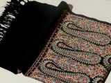 THE PAISLEY BUTA Exquisite Machine Embroidered Stole - Jade Black with Multicolor Paisley