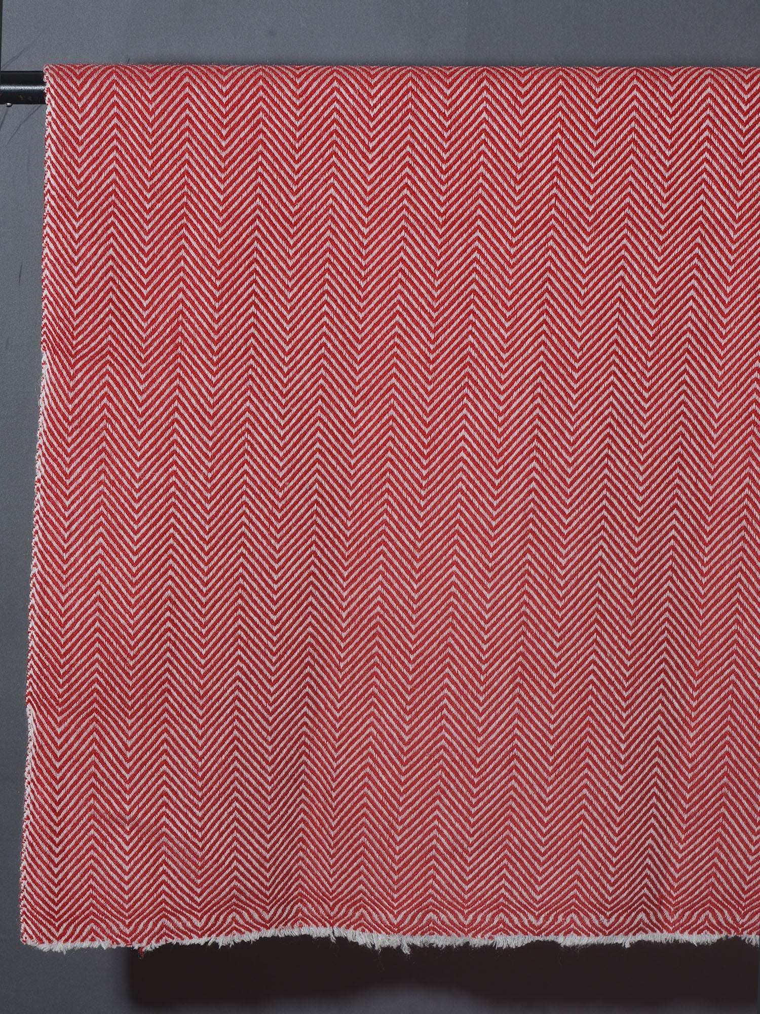 Zig Zag Patterned Super Soft Woolen Muffler -  Red