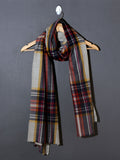 Checks Kashmiri Patterned Pashmina Stole - Red Blue