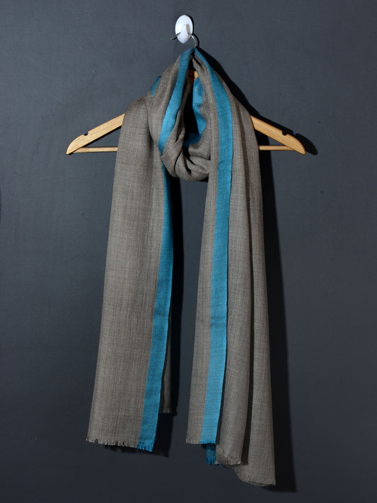 Sky Striped Border Pashmina Stole