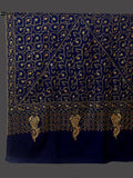 NEW JANAN : Royal Blue Timeless  Embroidered Shawl for UNISEX (M/F)