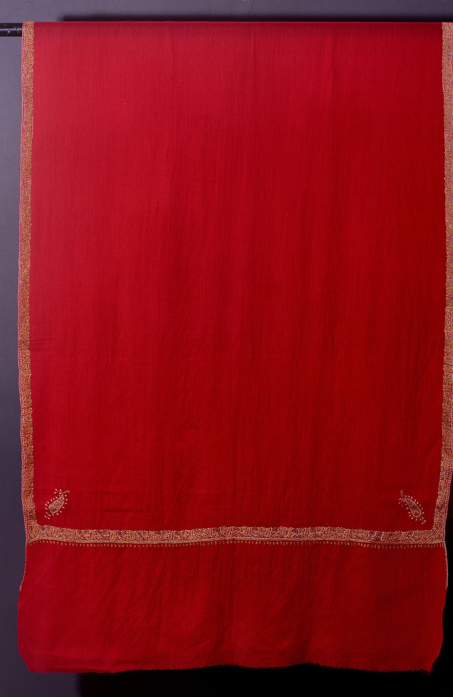 PALLA BUTI Magnificent Hand Embroidered Stole - Red