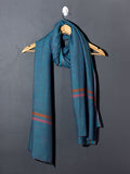 Aqua Stripes Patterned Pashmina Stole - Blue