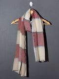 Bold Checks Patterned Pashmina Stole - Pink with White