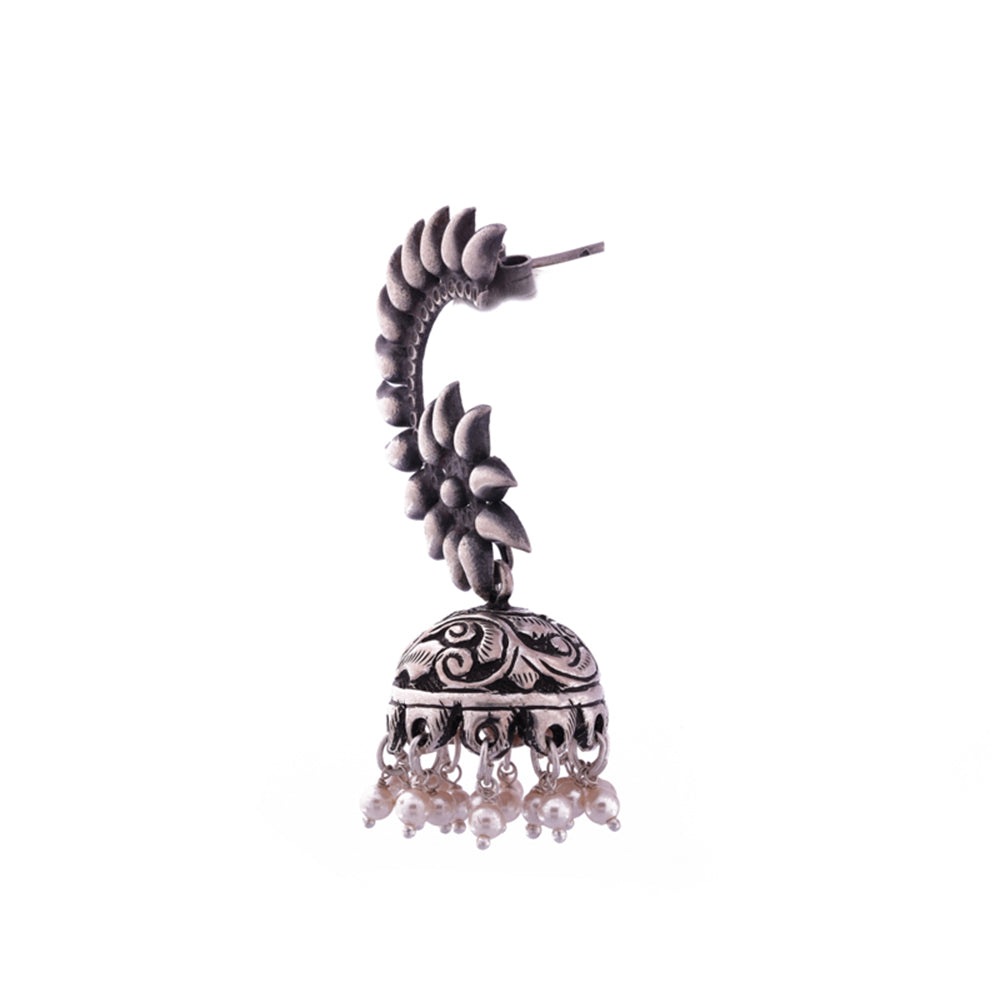 Silver Peacock Jhumkis With A Twist