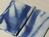 Tie and Dye Super Soft Woolen Muffler - Natural with Cerulean Blue