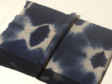 Tie and Dye Super Soft Woolen Muffler - Natural with Indigo Blue