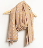 Zig Zag Patterned Super Soft Woolen Muffler - Camel Brown