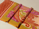 MUGHAL BUTA Exquisite Kalamkari Kani Stole with Hand embroidery - Rust Orange
