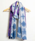 Tie and Dye Star Light Pattern Super Soft Woolen Muffler - Purple Sky